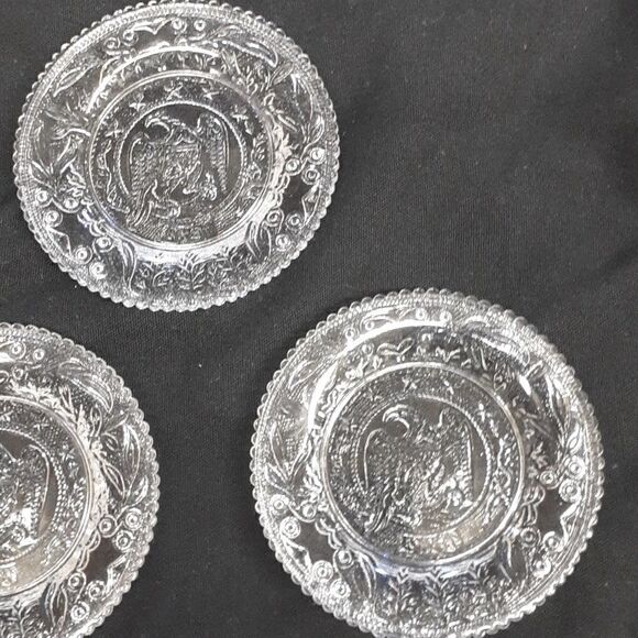 5 pc set VTG 3.5" Westmoreland Clear Sandwich Glass 1831 Liberty Eagle Clear MIN - Picture 6 of 7